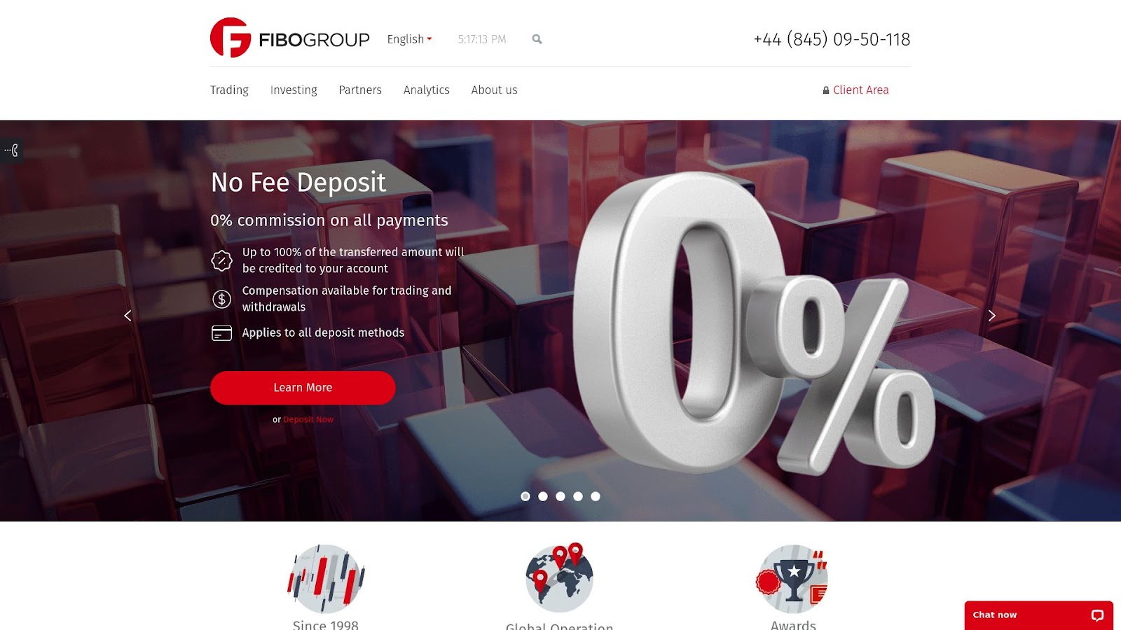 Fibo Group's account types page